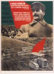 Picture of Stalin - at the end of the five year plan the farm collectivisation should be mainly completed!