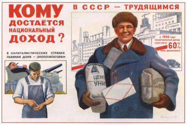 Picture of Who receives the national income? In the Soviet union USSR - it's the working people!