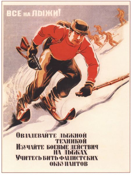 Picture of Everyone on skis! Master the ski technique, study combat on skis, study to beat the fascist occupiers!