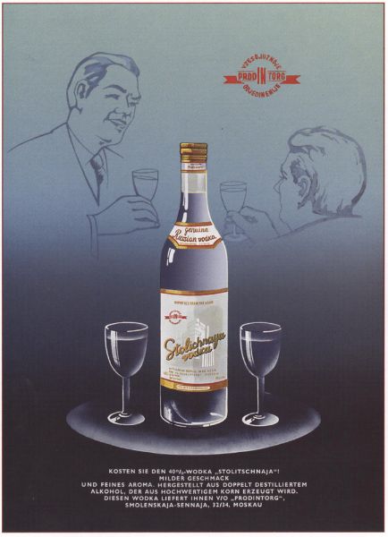 Picture of Stolichnaya classic Russian and Soviet vodka advert