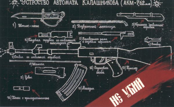 Picture of Diagramme of an AK-47 Kalashnikov automatic rifle - Don't kill!