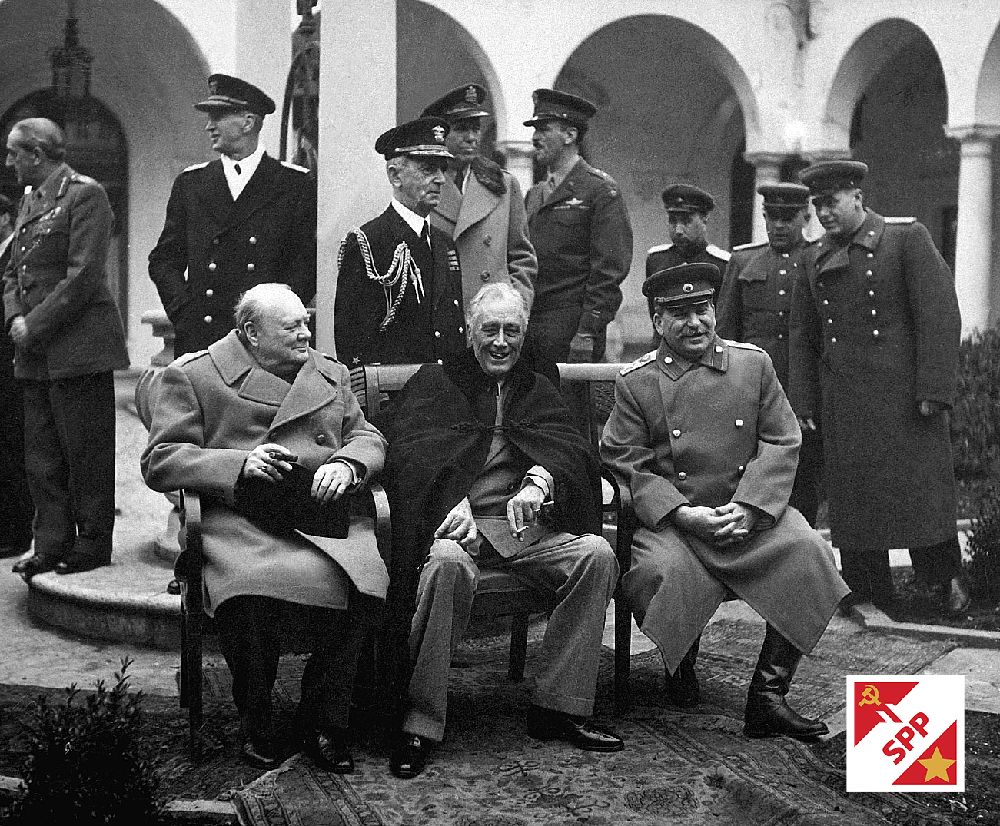 Soviet union iconic photo - Stalin, Churchil and Roosvelt in Yalta